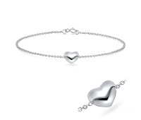 Big Heart Silver Bracelets BRS-90